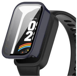 Xiaomi Smart Band 9 Active, Műanyag védőkeret, kijelzővédő üveggel, közepesen ütésálló, szíj nélkül, sötétkék