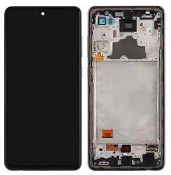 Samsung A726/A726 Galaxy A72/A72 5G, LCD kijelző érintőplexivel, fekete (OLED) (Utángyártott)