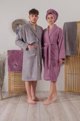 Cottonbox® Set matrimonial bambus si bumbac, Cotton Box, Damson/Grey