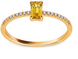  Finom gyémántgyűrű sárga zafírral 0, 42ct DIHU071