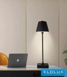 ELDLUX Tölthető asztali lámpa 5V-2000mAh 1w 100lm CCT 108x375mm Fekete (D27-3C-N)
