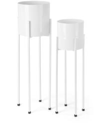  Donica virágtartó állvány szett Fehér 2db-os (407825)