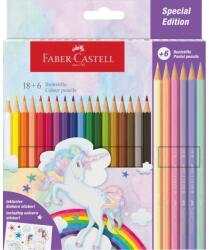 Faber-Castell Creioane colorate hexagonale unicorni Faber-Castell, 18 + 6 culori /set