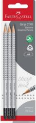 Faber-Castell Creion grafit HB cu gumă grip 2001 Faber-Castell, 3 buc/blister