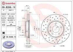 BREMBO féktárcsa BREMBO 09. B356.1X for OPEL, VAUXHALL, CHEVROLET, BUICK (09.B356.1X)