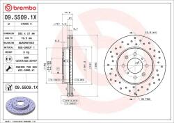 BREMBO féktárcsa BREMBO 09.5509. 1X for HONDA, ROVER, ACURA, MG, … (09.5509.1X)