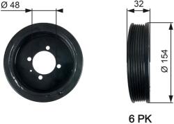 GATES Szíjtárcsa, főtengely GATES TVD1130 for OPEL, VAUXHALL, CHEVROLET (TVD1130)