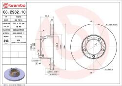 BREMBO féktárcsa BREMBO 08.2982. 10 for VW (08.2982.10)
