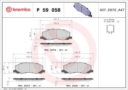 BREMBO Fékbetét készlet BREMBO P 59 058 for OPEL (P 59 058)