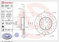 BREMBO féktárcsa BREMBO 09. C547.1X for SKODA, VW, AUDI, SEAT (09.C547.1X)