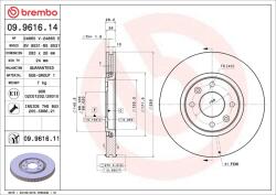 BREMBO féktárcsa BREMBO 09.9616. 11 for PEUGEOT (09.9616.11)