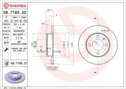 BREMBO féktárcsa BREMBO 08.7165. 21 for VW, SEAT (08.7165.21)