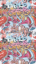  Hey Boys! Eljött a Ti időtök/dekorotok! Mozgalmas és színes Graffiti fehér kék narancs és sokszínű tónus Ifjúsági falpanel (77063-1)
