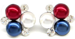 ÓRIÁS DÍSZES TRIPLA XENA fülbevaló - 16 mm (tengerész kék-fehér-piros) (2025061101)