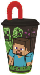 Minecraft Steve's Journey Szívószálas pohár, műanyag 430 ml (STF40430)