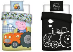 Peppa malac George's Tractor sötétben világító gyerek ágyneműhuzat 100x135cm, 40x60cm (BRM007345)