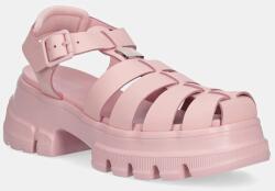 Tommy Jeans bőr szandál FISHERMAN SANDAL rózsaszín, női, platformos, EN0EN02751 - rózsaszín Női 41