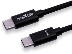 Maxlife Кабел USB-C Maxlife, 2, 0 м, 60W, черен