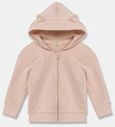 Benetton csecsemő melegítőfelső pamutból narancssárga, sima, kapucnis, 3J70A5017 - narancssárga 62 - answear - 7 690 Ft