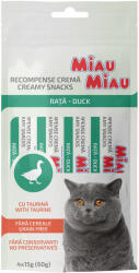  MIAU MIAU MIAU MIAU Creamy Snacks, Rață, recompense fără cereale pisici, (piure), 60g