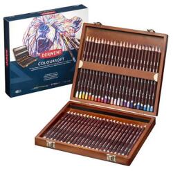 Derwent Caseta lemn 48 creioane colorate Coloursoft Derwent