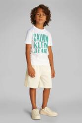 Calvin Klein gyerek pamut póló fehér, nyomott mintás, IB0IB02459 - fehér 128