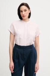 Tommy Hilfiger len ing állógalléros, rózsaszín, relaxed, WW0WW44715 - rózsaszín 38
