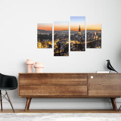4 Decor Tablou canvas 4 piese - City light - beestick-deco - 88,99 RON