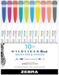 Zebra Mildliner Brush Cool&Refined 10db-os kettős végű ecset marker (79501) - haztartasibolt