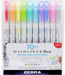 Zebra Mildliner Brush 10db-os kettős végű ecset marker (79101) - haztartasibolt