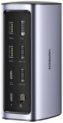 UGREEN 12 az 1-ben Multifunkcionális Dokkolóállomás USB-C USB HDMI DP RJ45 AUX SD TF Szürke (CM555) (AT6957303893256)