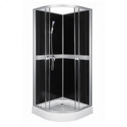 Kerra Classic 80x80 cm Black hátfalas zuhanykabin zuhanytálcával (CLASSIC80BLACK-F) - butortrendelek