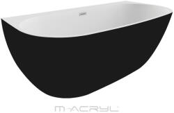 M-Acryl Avalon kád matt fekete előlappal 170x80, Click-Clack lefolyóval és kádlábbal 12477 (12477)