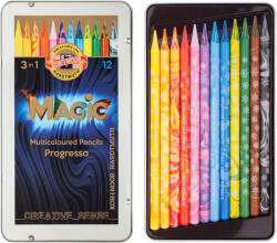 ICO Színes varázsceruza készlet famentes PROGRESSO MAGIC 8772 KOH-I-NOOR 12 klf. szín (7140110004) - cartridge