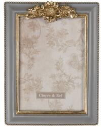 Clayre & Eef Képkeret, szürke-arany színű, virágos