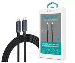 DEVIA ST399688 Extreme Speed USB4.0 40 Gbps 240W PD Type-C/Type-C 1m-es adat- és töltőkábel (fekete) (ST399688) (ST399688)