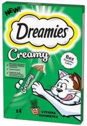 Dreamies Creamy cu iarba matei 4x10 g snack cremos pisici