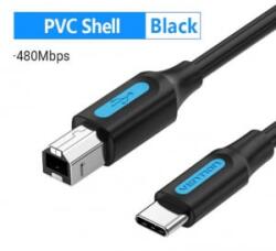 Vention USB-C 2.0 -> USB-B 2.0 1m kábel fekete (CQUBF)