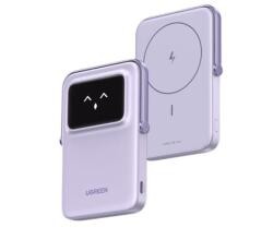 UGREEN Power Bank hordozható töltő 10000mAh, 30W, USB-C, Mágneses Uno Robot, lila (35606)