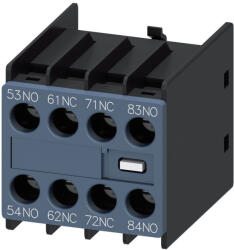Siemens 3RH2911-1GA22 segédérintkező, homlokra, 2NO+2NC, S00-hoz (3RH2140/3RH2440), csavaros (3RH29111GA22)