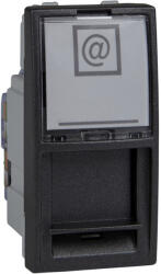 Schneider Electric Schneider Unica 1xRJ45 Cat6 UTP aljzat, rögzítőkeret nélkül, 1 modulos, grafit (MGU3.414.12)