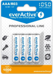 everActive újratölthető AAA akkumulátor 1050mAh Ni-Mh 4 darabos (Professional Line) (18662)