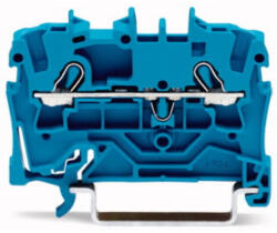 Wago 2002-1204 2 vezetékes átmenő sorkapocs, 2, 5 mm2, Push-in CAGE CLAMP®, DIN 35 x 15/7, 5 sínhez, oldalsó és középső jelölés, Ex e II és Ex i alkalmazásokhoz, kék (2002-1204)