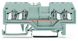 Wago 279-831 4 vezetékes átmenő sorkapocs, 1, 5 mm2, középső jelölés, DIN 35 x 15 és DIN 35 x 7, 5 sínhez, CAGE CLAMP®, szürke (279-831)