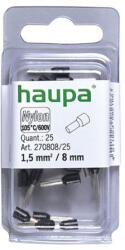 Haupa érvéghüvely szigetelt 1, 5/ 8 fekete 270808/25 SmallPack (25db/b (270808/25)