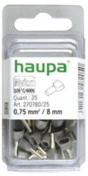 Haupa érvéghüvely iker 2* 0, 75/ 8 szürke SmallPack (25db/bliszter) 27 (270780/25)