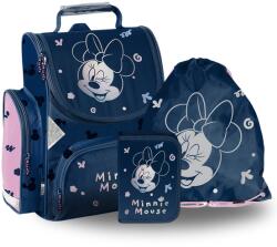 PASO Minnie Mouse ergonomikus iskolatáska szett kihajtható tolltartóval - kék, pink (DM25EE-525-1-szett)