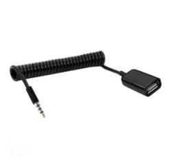 Gigapack Audió adapter kábel (USB aljzat - 3.5mm jack, OTG, spirálkábel) FEKETE ' csomagolás' (GP-162453) (GP-162453)