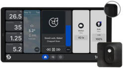 Shelly Wall Display X2 Wi-Fi+Bluetooth villanykapcsoló + érintőképernyős vezérlőpanel (fekete kerettel) + BLU H& T szenzor