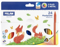 MILAN Set Creioane cerate triunghiulare Milan 022T24, 24 culori/set (022T24)